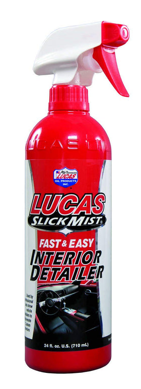 Lucas Oil close-up on interior surface sheen showing restored finish and protection