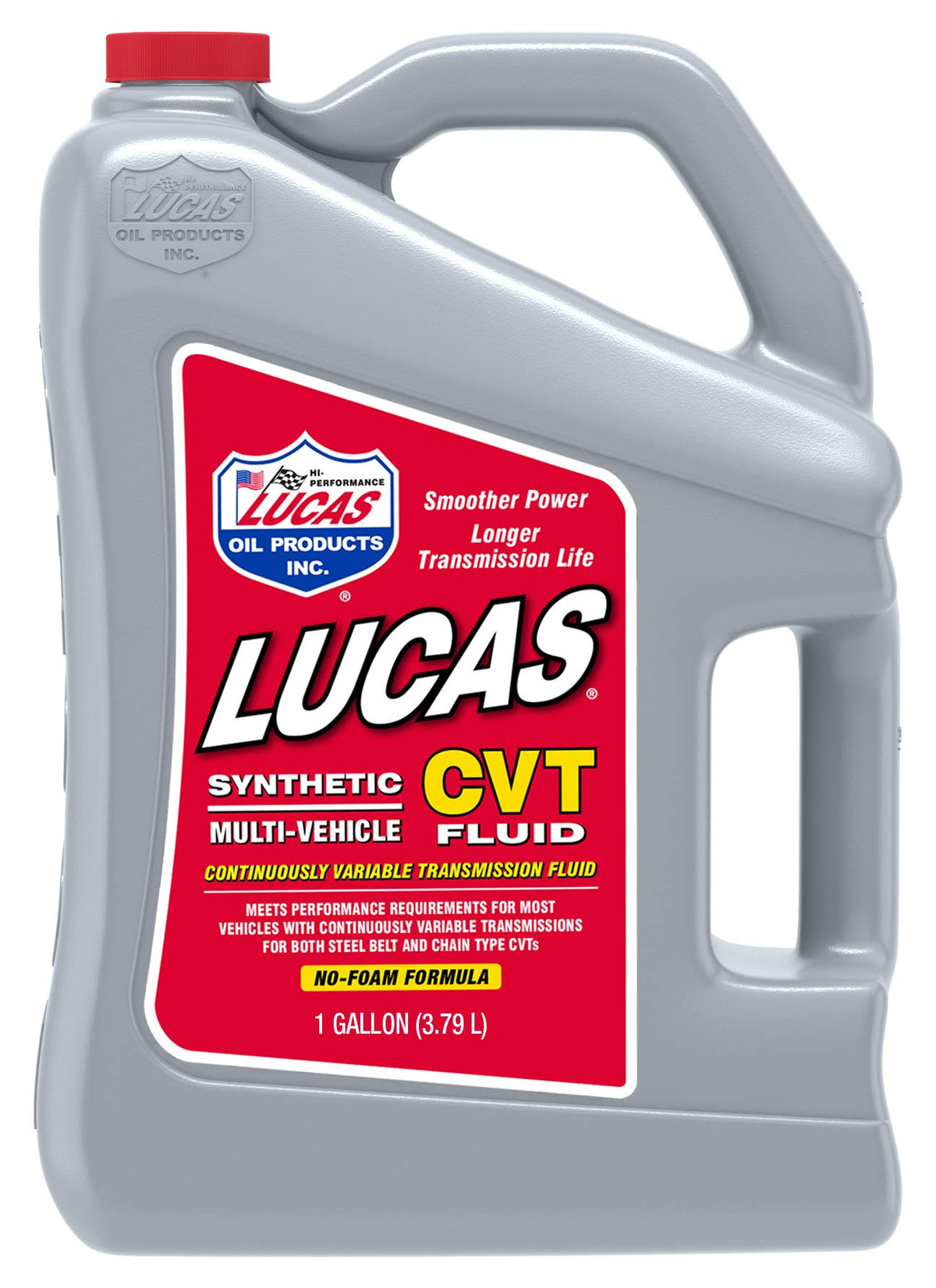 Lucas Oil 1 gallon CVT container front label showing product and protection benefits