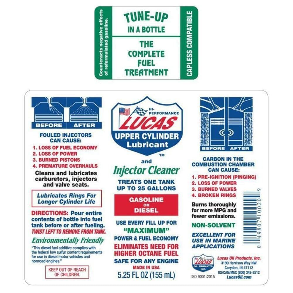 Lucas Oil cap close-up showing spill-proof pour advantage