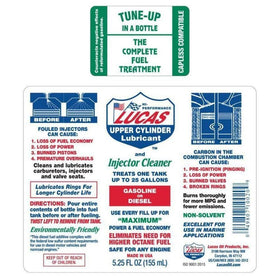Lucas Oil cap close-up showing spill-proof pour advantage