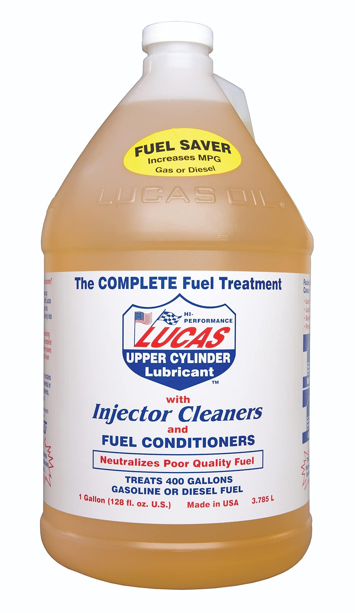 Lucas Oil bottle on garage bench demonstrating maintenance convenience