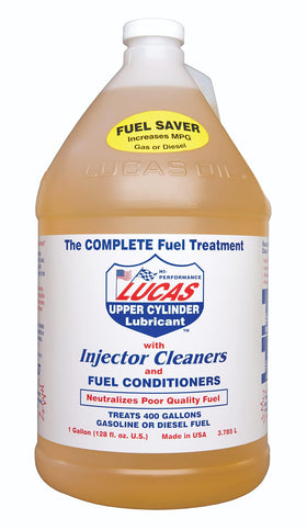 Lucas Oil bottle on garage bench demonstrating maintenance convenience