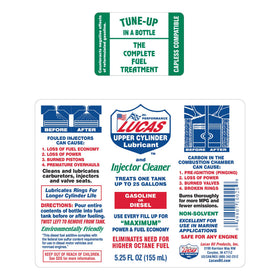 Lucas Oil bottle next to ruler for scale, conveys compact size and easy storage