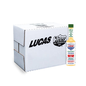 Lucas Oil side label with features and directions, clarifies usage and benefits