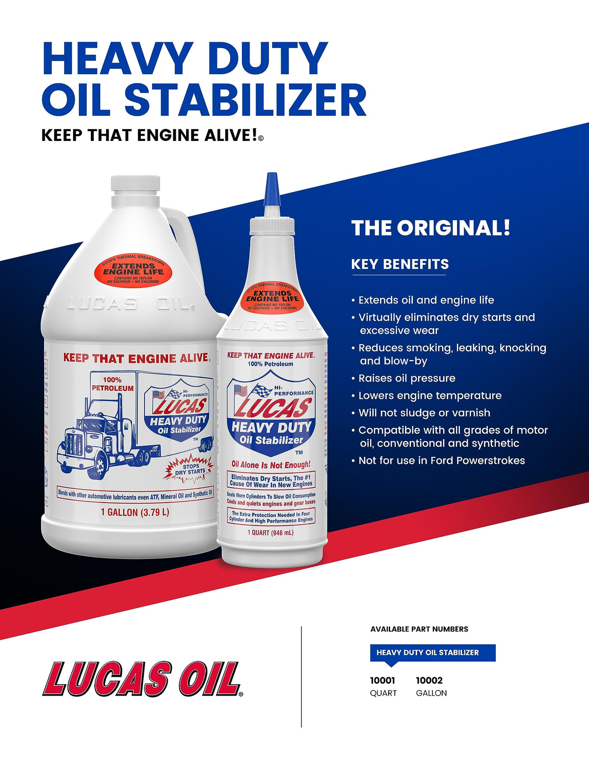Lucas Oil label close-up highlighting product features and professional trust