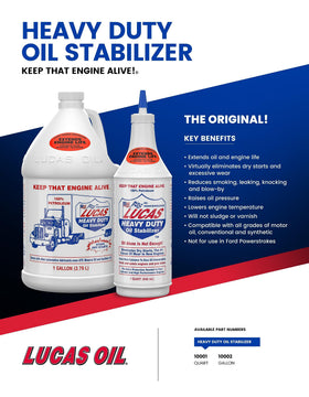 Lucas Oil label close-up highlighting product features and professional trust