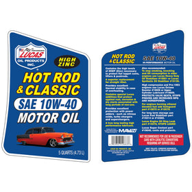 Lucas Oil label close-up highlighting additive and specification details