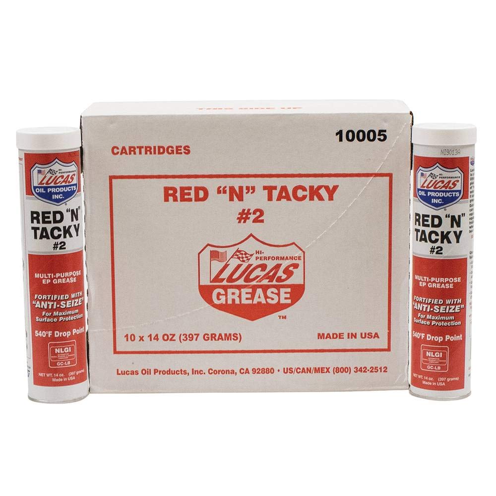 Lucas Oil front packaging showing ten tubes and durable bulk savings benefit