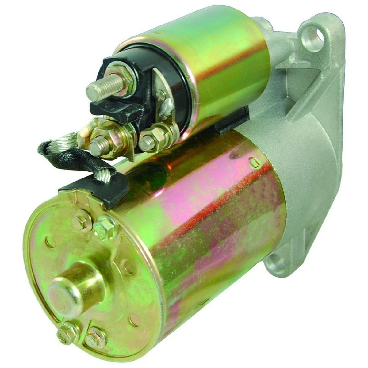 LUCAS starter close-up of 10-tooth pinion, highlights secure gear engagement