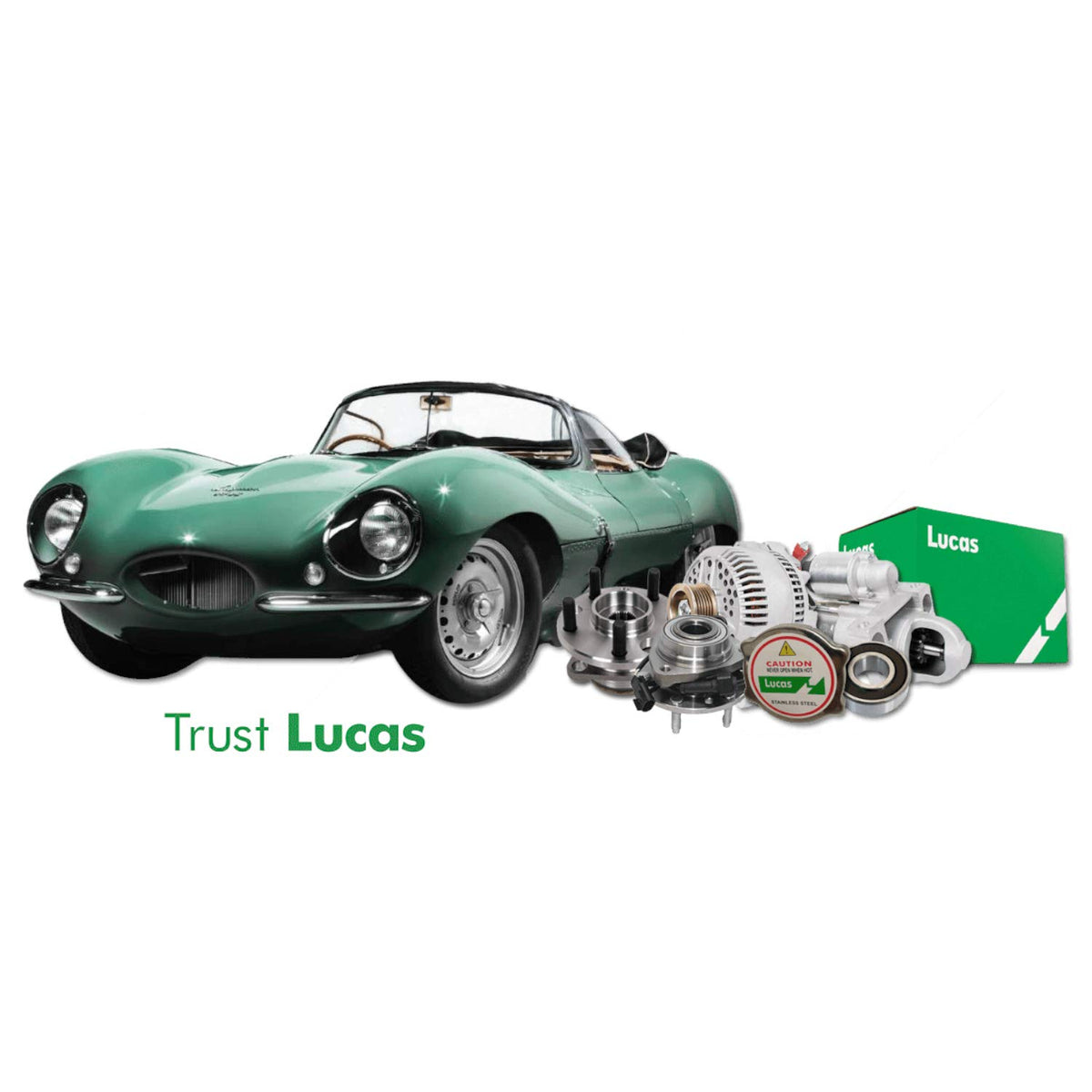 LUCAS starter installed in engine bay, demonstrates correct fit and access