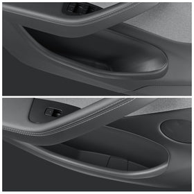 LUCKEASY installed on rear door showing added pockets and passenger convenience benefit