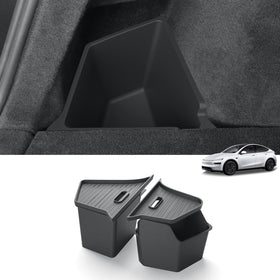 LUCKEASY lifestyle shot of organized trunk on road trip, enhances travel convenience