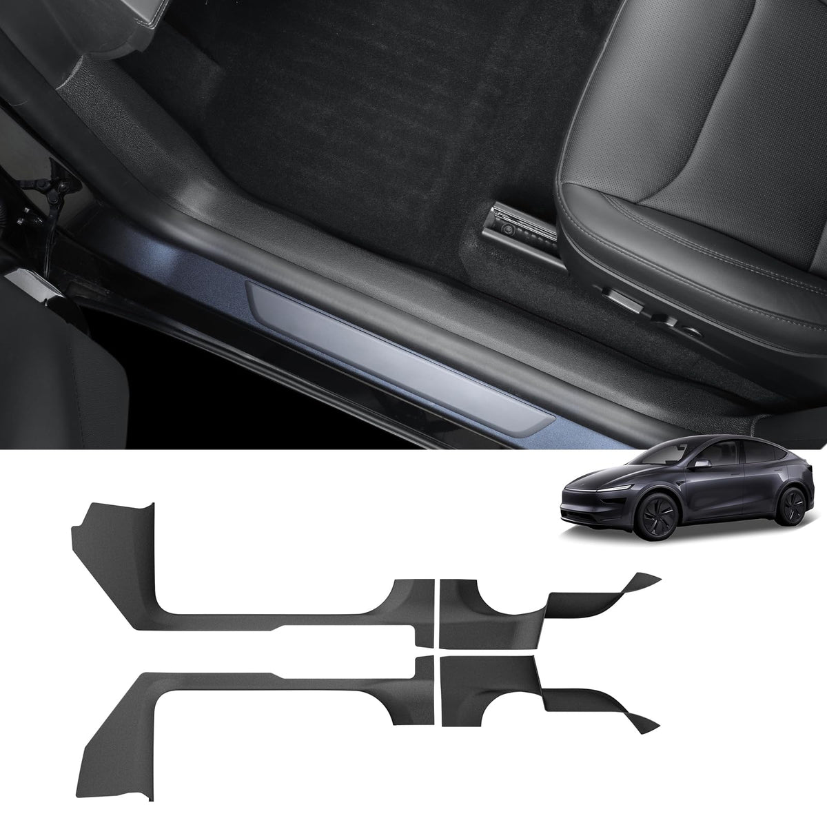 LUCKEASY rear sill protector fitted at back door preventing scuffs and dirt