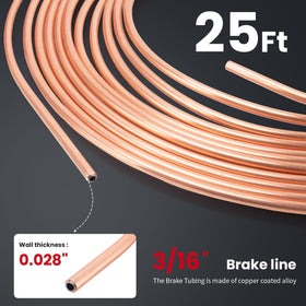 Lucky Seven tubing roll next to fittings showing included 25-foot scale