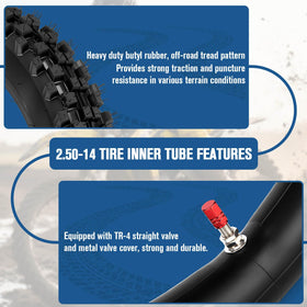Lucky Seven tire beside ruler showing 14-inch size for accurate selection