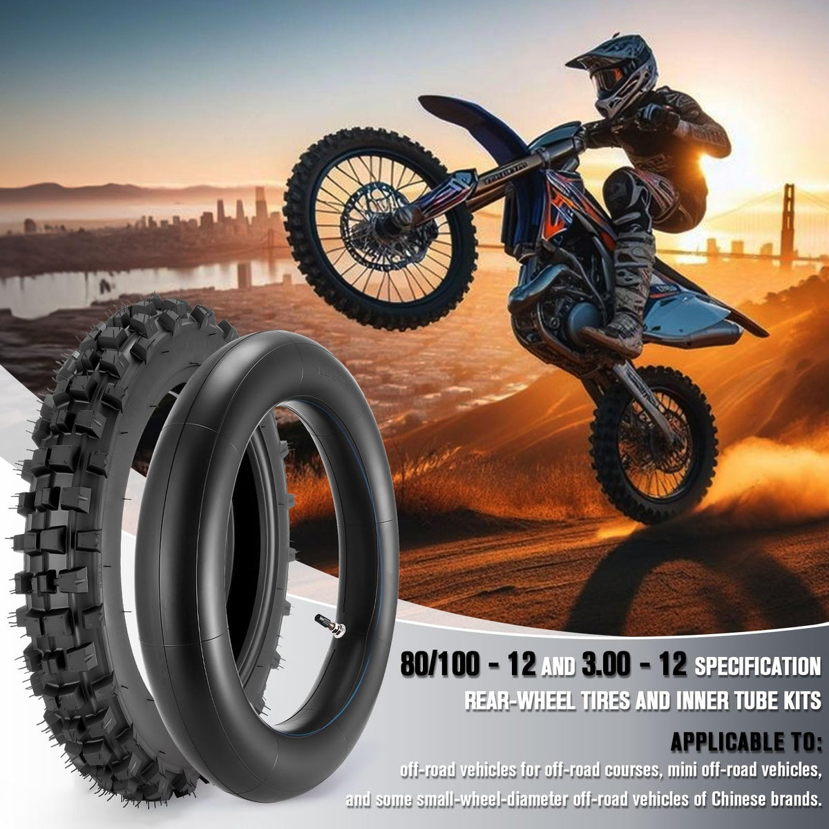 Lucky Seven close-up of knobby tread demonstrating grip on dirt