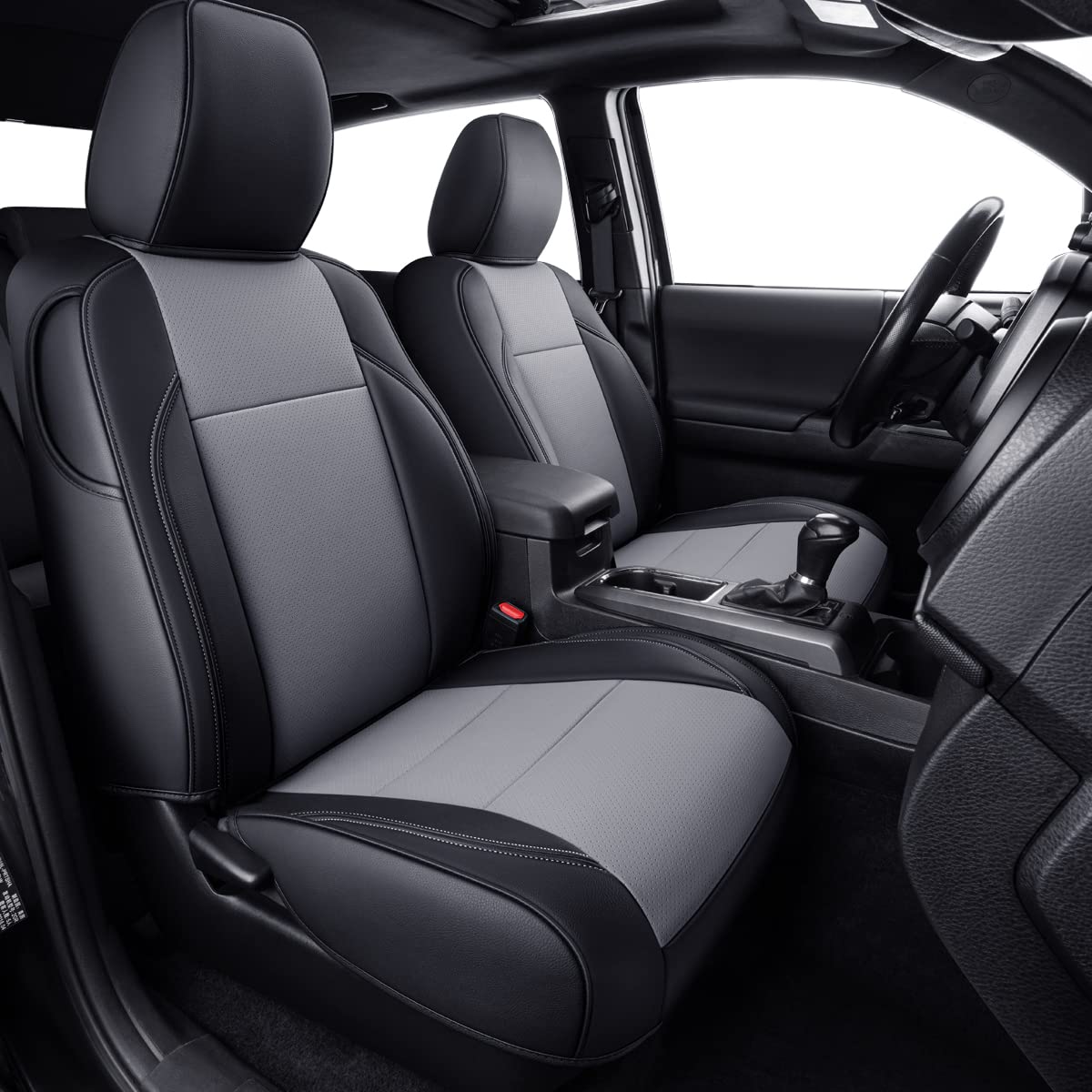 LUCKYMAN CLUB front view showing full gray seat covers and clean fit