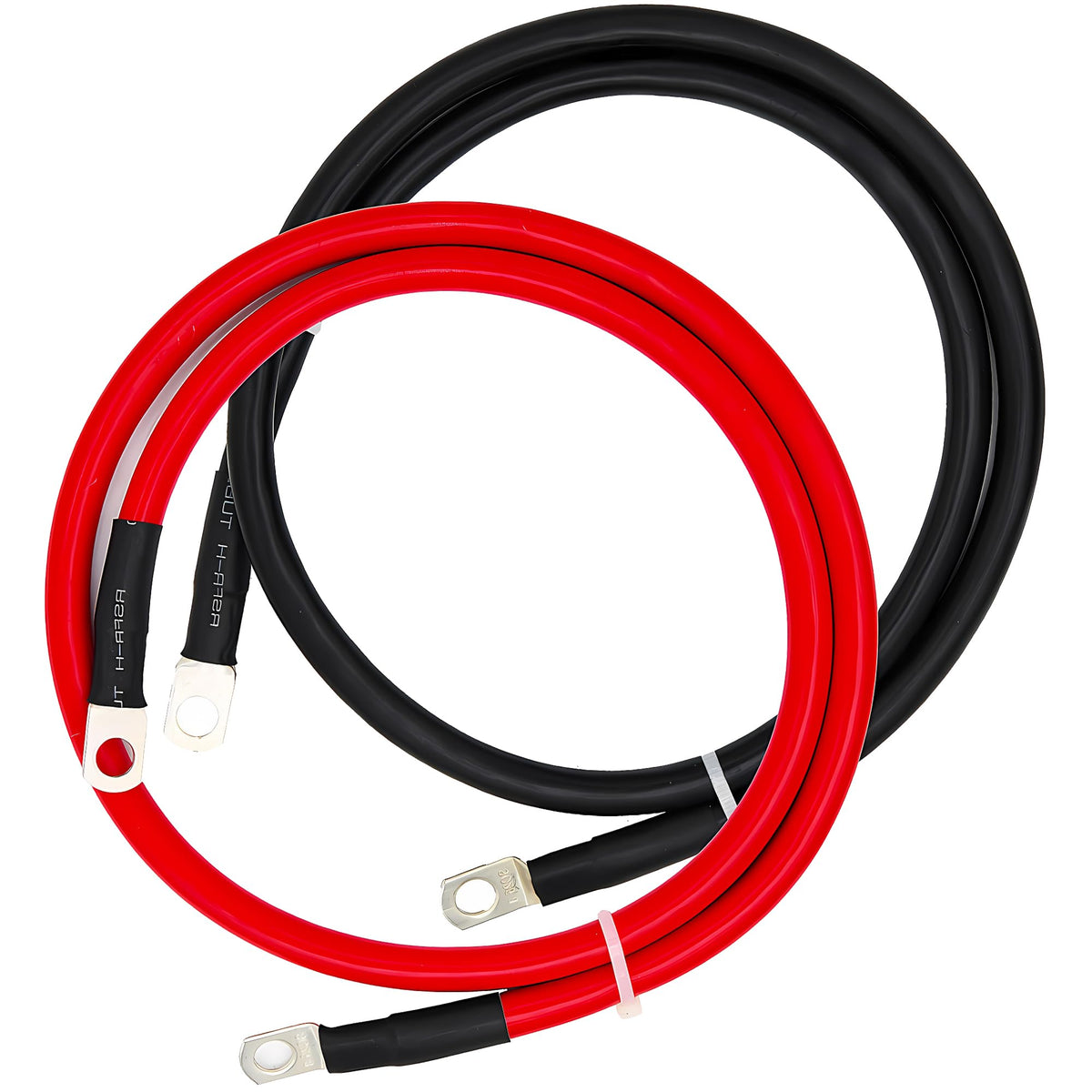 LuckySlycyc front view of 4 AWG 3ft cable showing pre-crimped terminals for fast installs