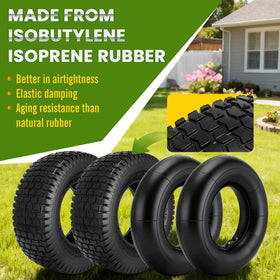 LuckySlycyc tire mounted on a riding mower demonstrating restored mobility and load support