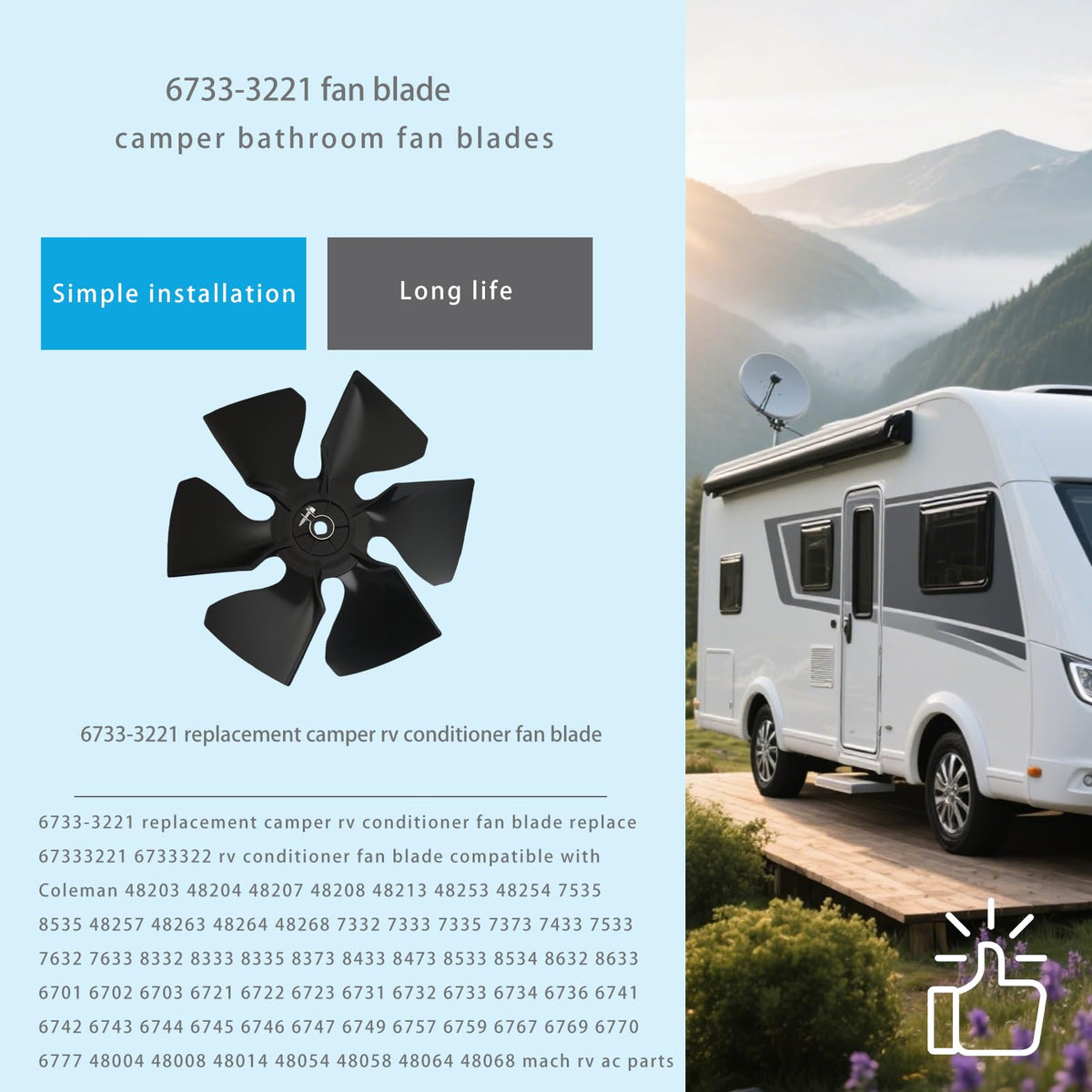 luclyyasys installed on an RV rooftop AC demonstrating restored circulation