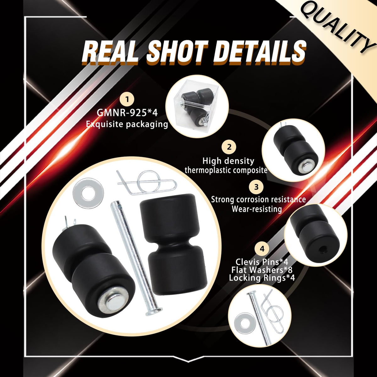 luclyyasys neat layout of clevis pins washers and locking rings showing organized hardware set