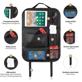 LUCMO lifestyle photo with kids using organizer for entertainment and snacks