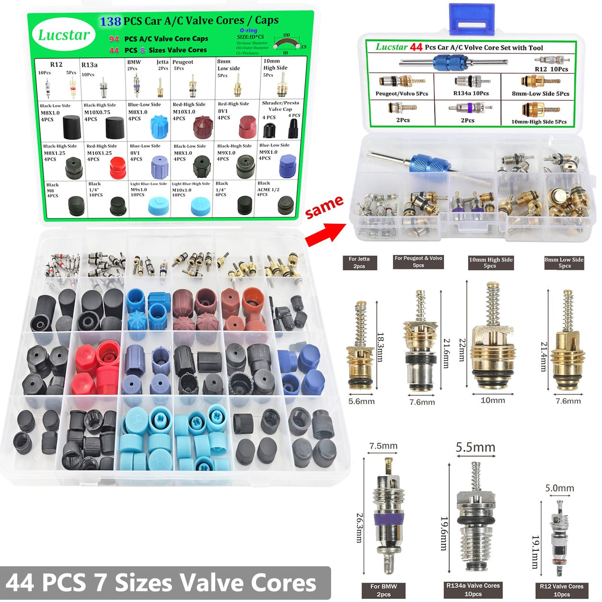 Lucstar AC caps display in various sizes protecting ports and preventing contamination