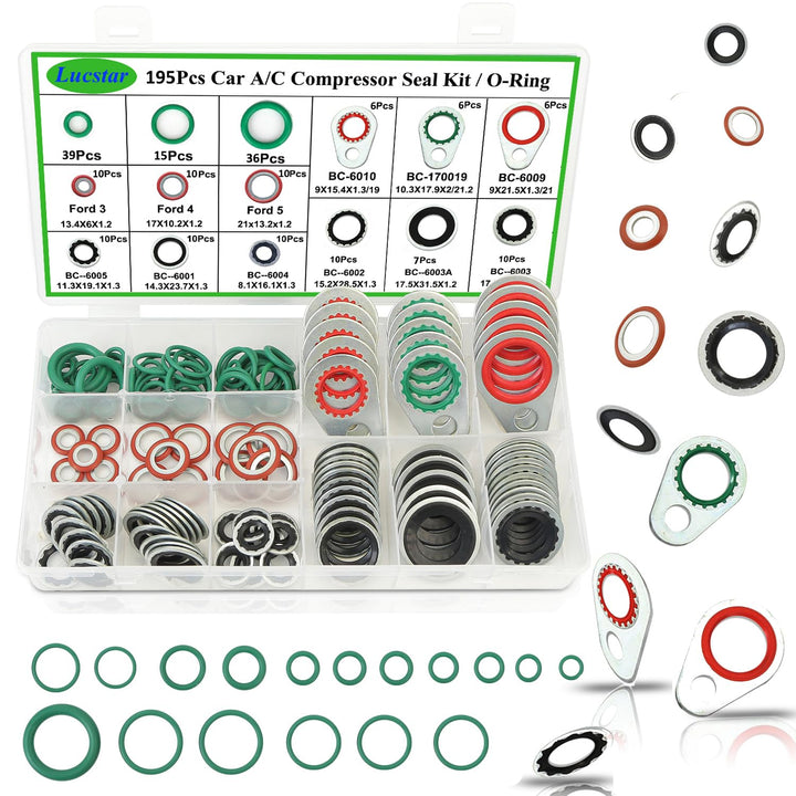 Lucstar front package view showing organized AC seal kit and easy access