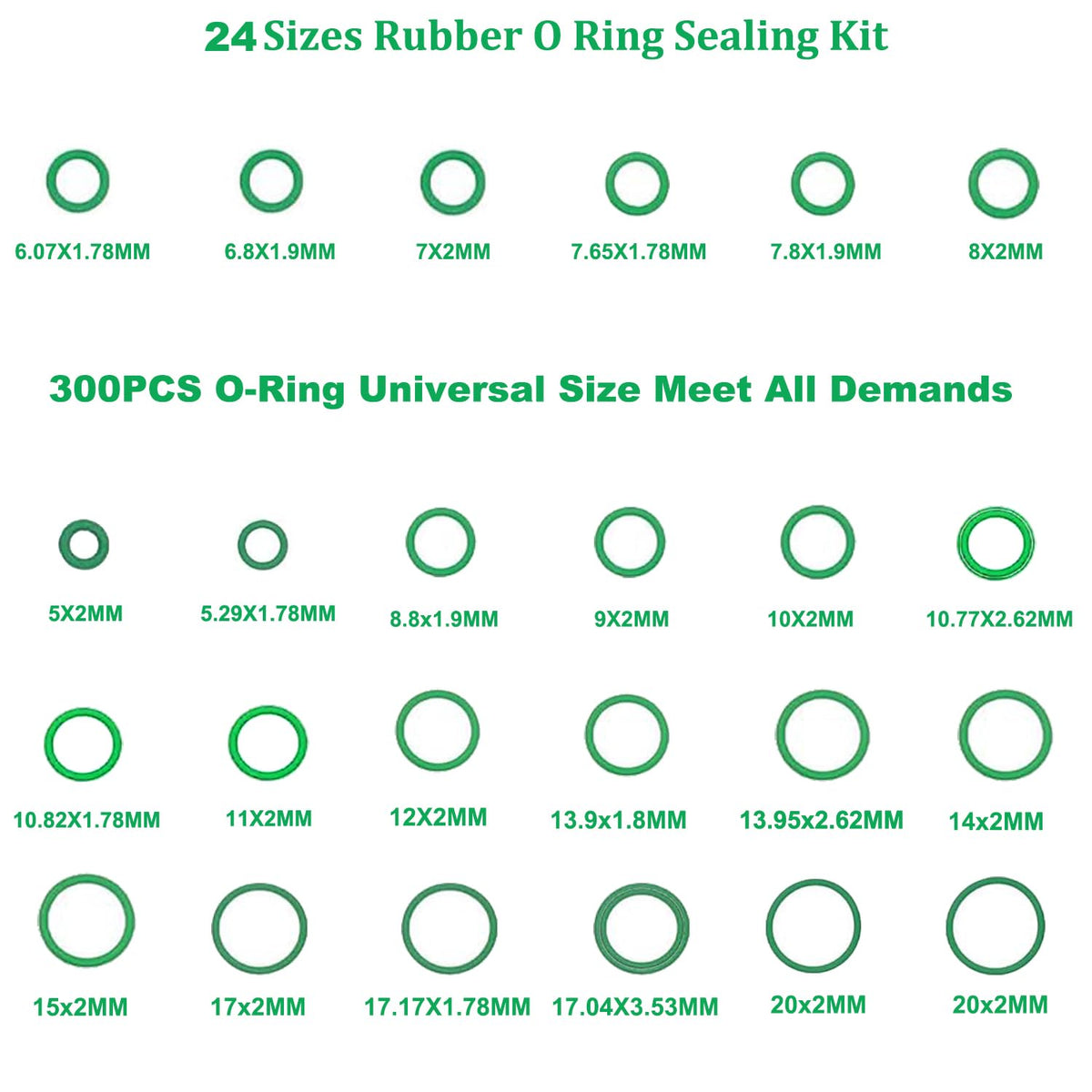 Lucstar spread of 24 NBR O rings showing size range for versatile repairs