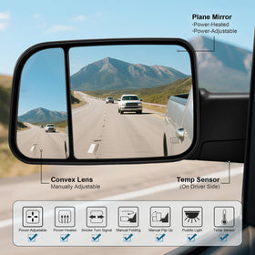 LUCTEND close-up of dual glass shows wider rear view benefit