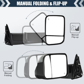 LUCTEND folded flip-up mirror showing compact profile for parking