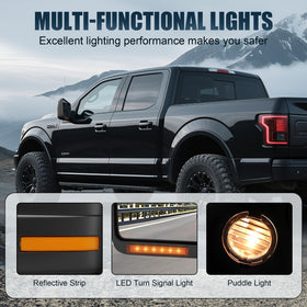 LUCTEND LED turn signal lit on mirror improving lane-change visibility