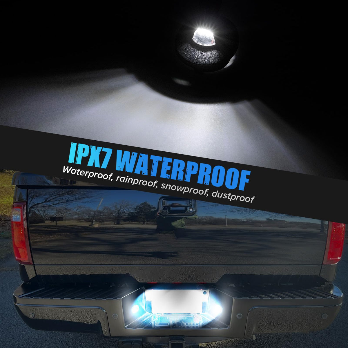 LUDARM installed on F150 license area providing even plate lighting