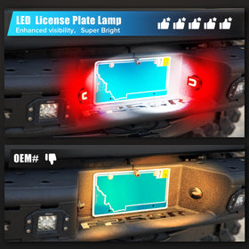 LUDARM installed on rear bumper tag demonstrating improved plate visibility at night