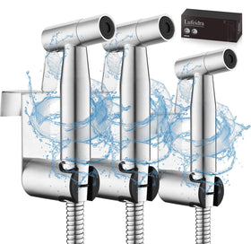 LUFEIDRA front packaging showing three sprayers and fittings for versatile cleaning