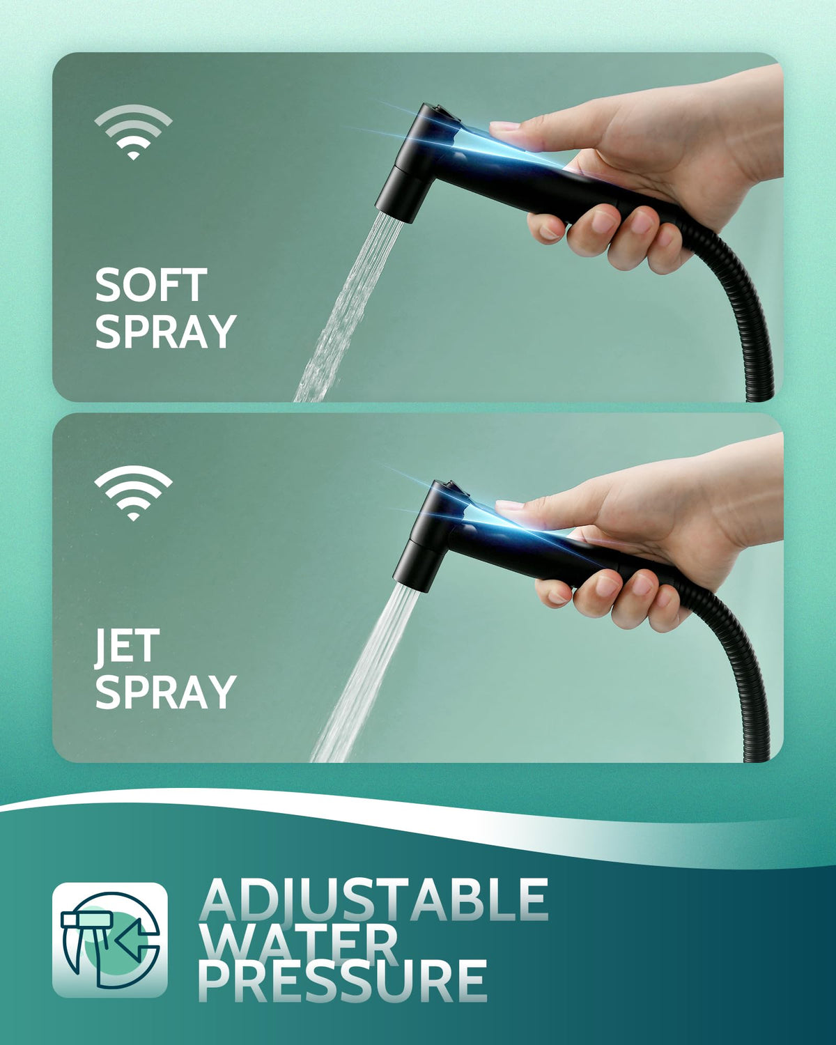LUFEIDRA sprayer mounted on toilet tank demonstrating easy tank-mount installation