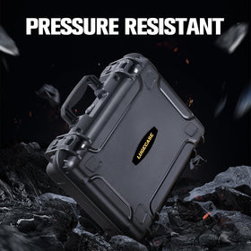 LUGECASE positioned in car trunk demonstrating protected, space-saving storage