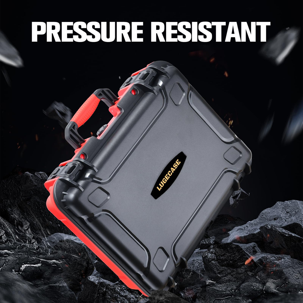 LUGECASE waterproof seal closeup showing moisture resistance benefit