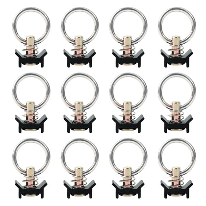 lukar front view of 12-pack L-track fittings shows compact, ready-to-install anchors