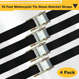 lukar straps securing a motorcycle showing stable transport advantage