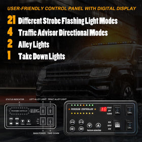 LUMENIX alley and take-down lights illuminated demonstrating targeted scene illumination