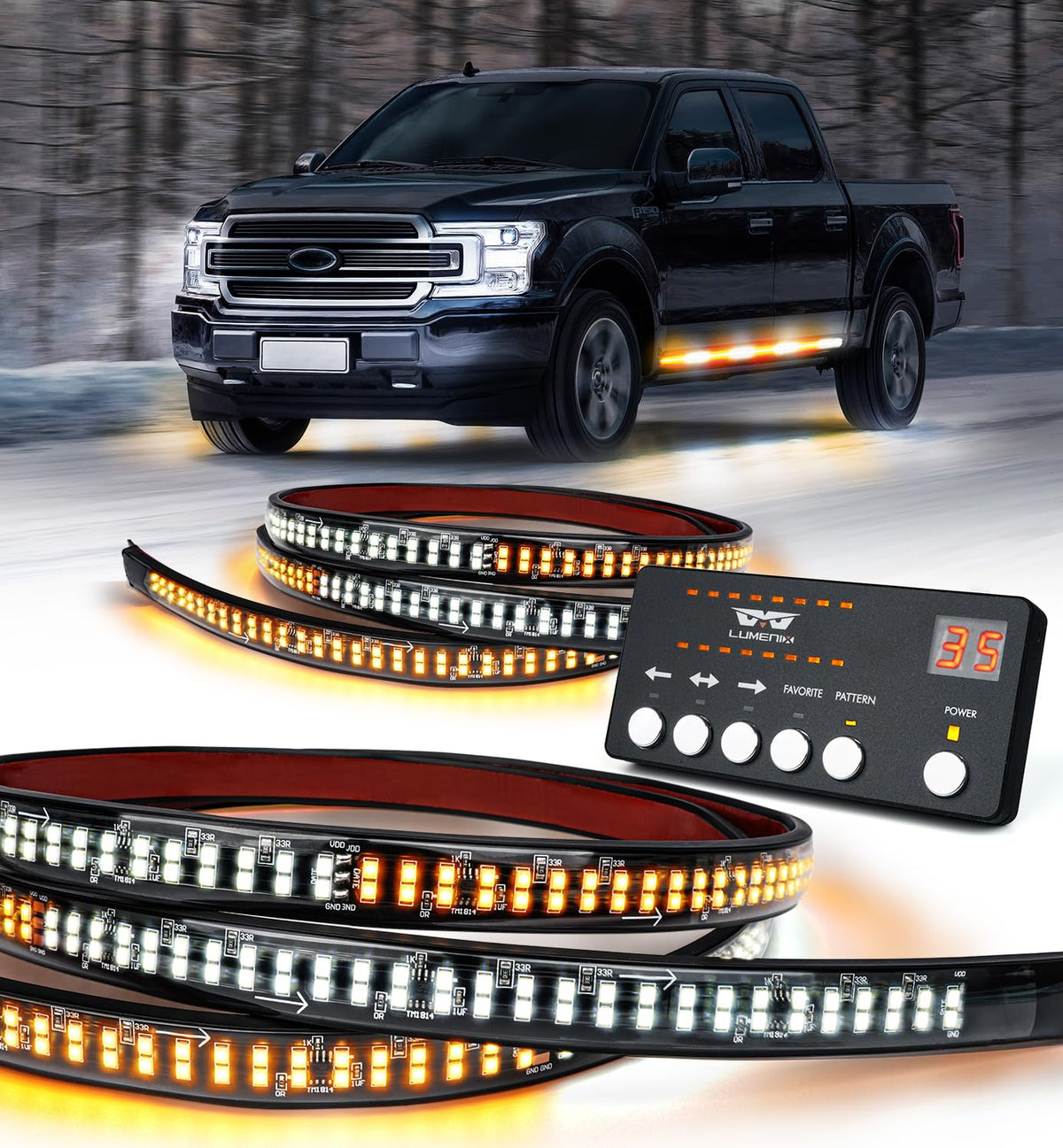 LUMENIX front view full-length strip showing continuous illumination benefit
