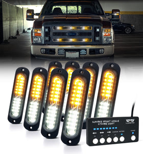 LUMENIX front grille mounted strobe kit showing clean low-profile fit and increased visibility