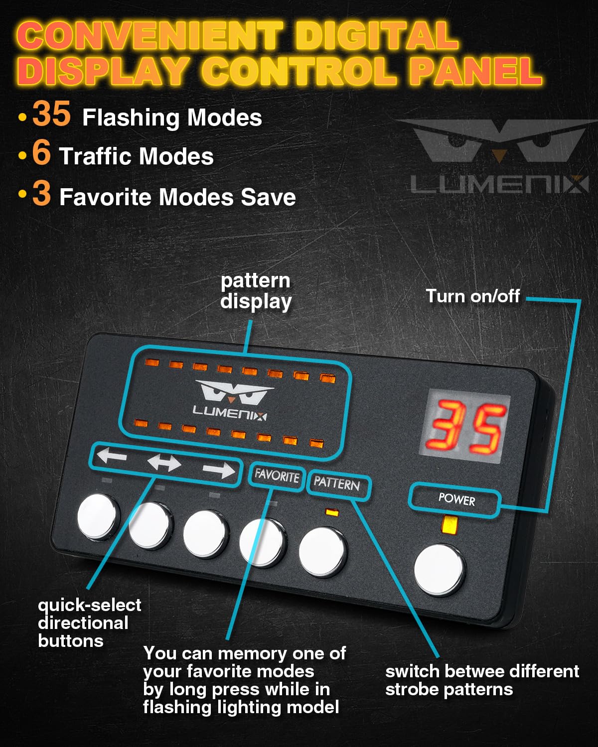 LUMENIX adhesive-mount installation on vehicle for fast setup