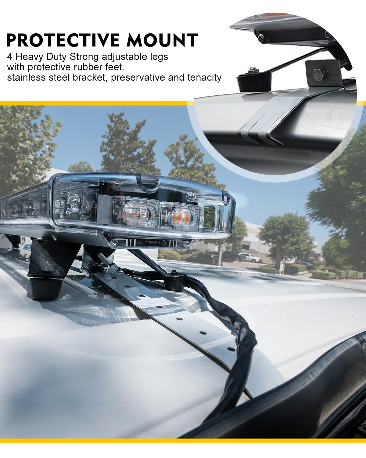 LUMENIX light bar installed on a work truck improving roadside visibility
