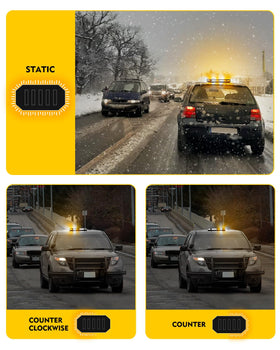 LUMENIX mounted on a snowplow truck offering roadside hazard signaling