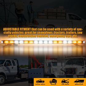 LUMENIX installed on snowplow rooftop showing improved roadside warning in harsh conditions