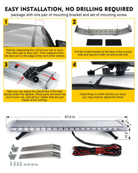 LUMENIX light bar next to ruler showing 48 inch scale for correct sizing