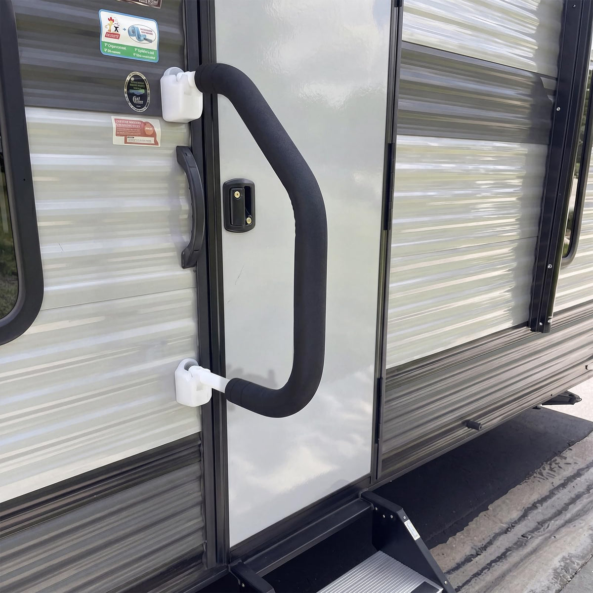 Lumina Garden rail cover on camper exterior for durable weather protection