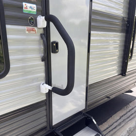 Lumina Garden rail cover on camper exterior for durable weather protection